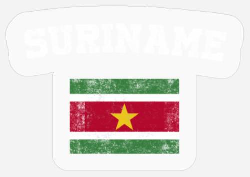 Surinamer Flag Sticker - Vintage Suriname Stickers