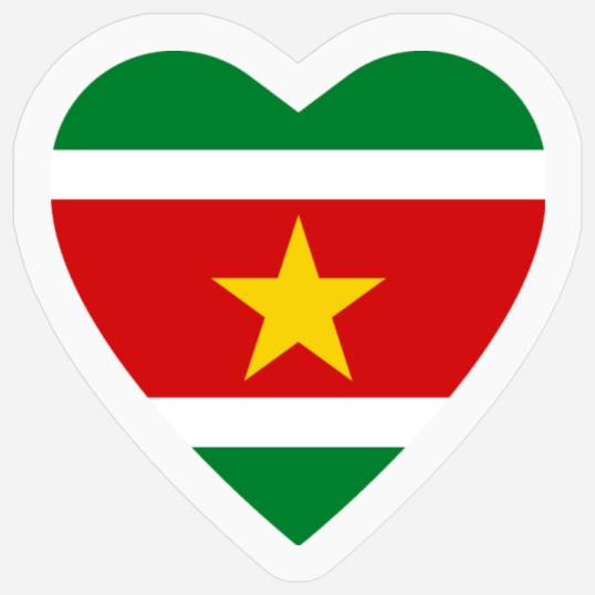 Suriname Flag Heart