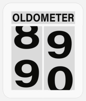 90th Birthday Oldometer Stickers
