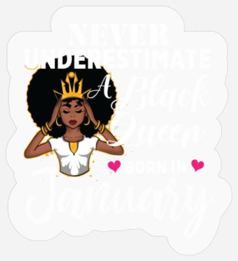 Black Girl January Birthday Stickers