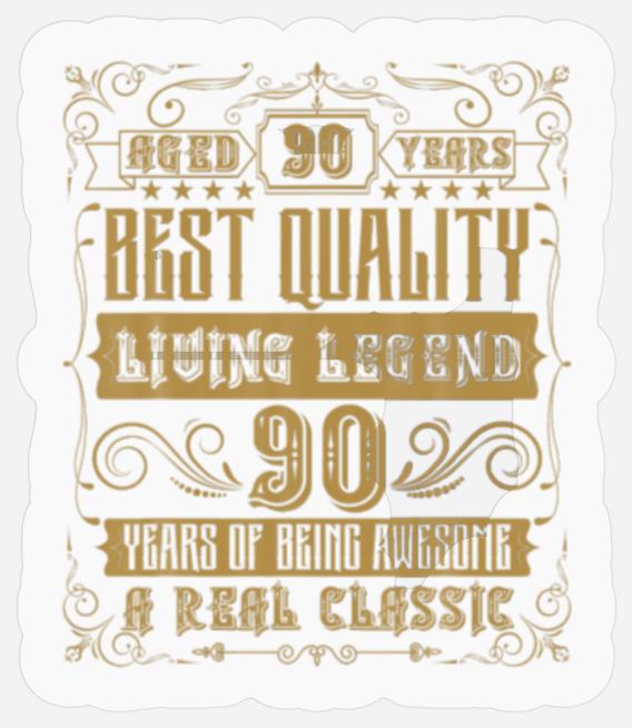 Vintage 90Th Birthday Apparel- Mens 90Th Birthday Stickers