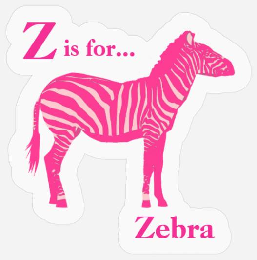 Zebra - Fuchsia and light pink Stickers