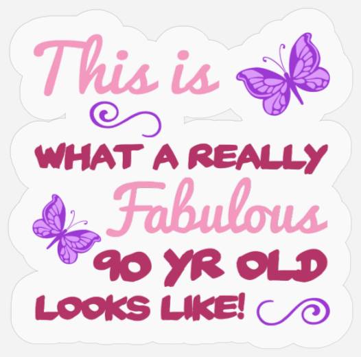Fabulous 90th Birthday Stickers